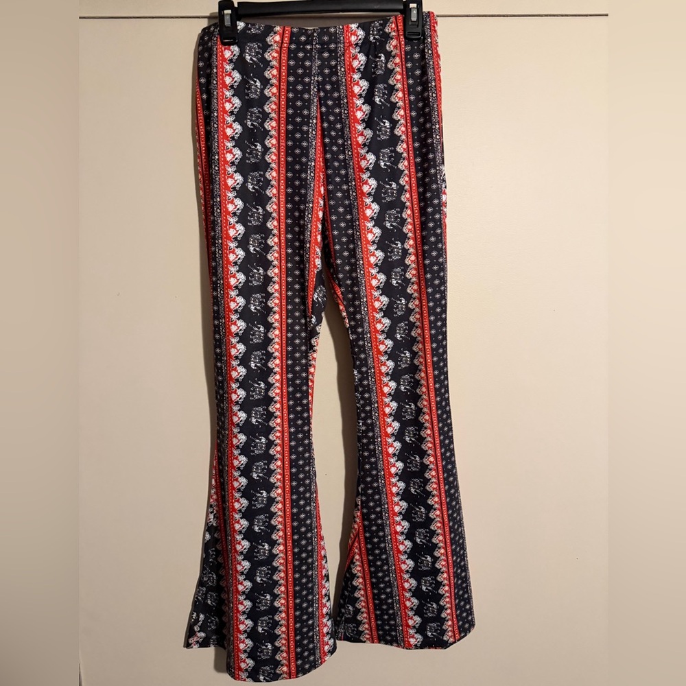 Bohemian Patterned Flared Pants